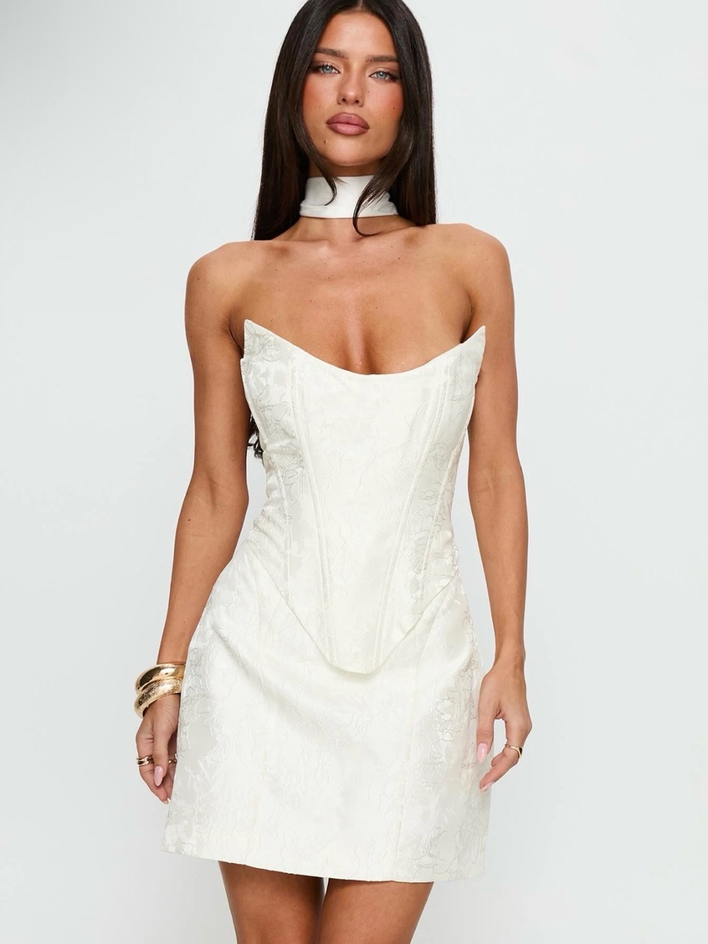 Princess Polly Ivory Strapless Corset Mini Dress | Western Bachelorette Dress